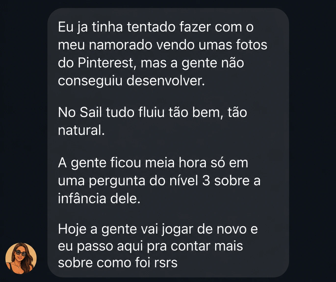 Mensagem de quem viveu a experiência Cartas de Bordo