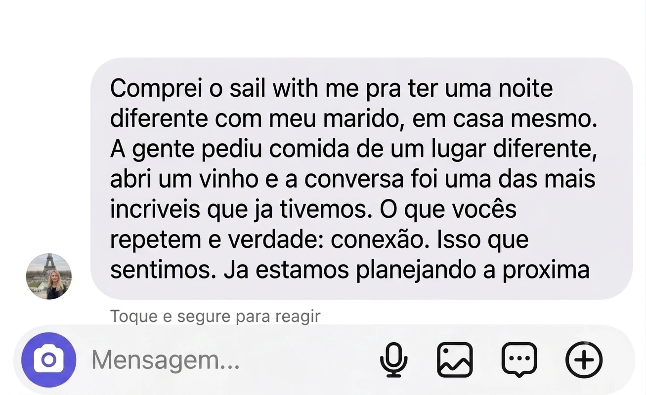 Mensagem de quem viveu a experiência Cartas de Bordo