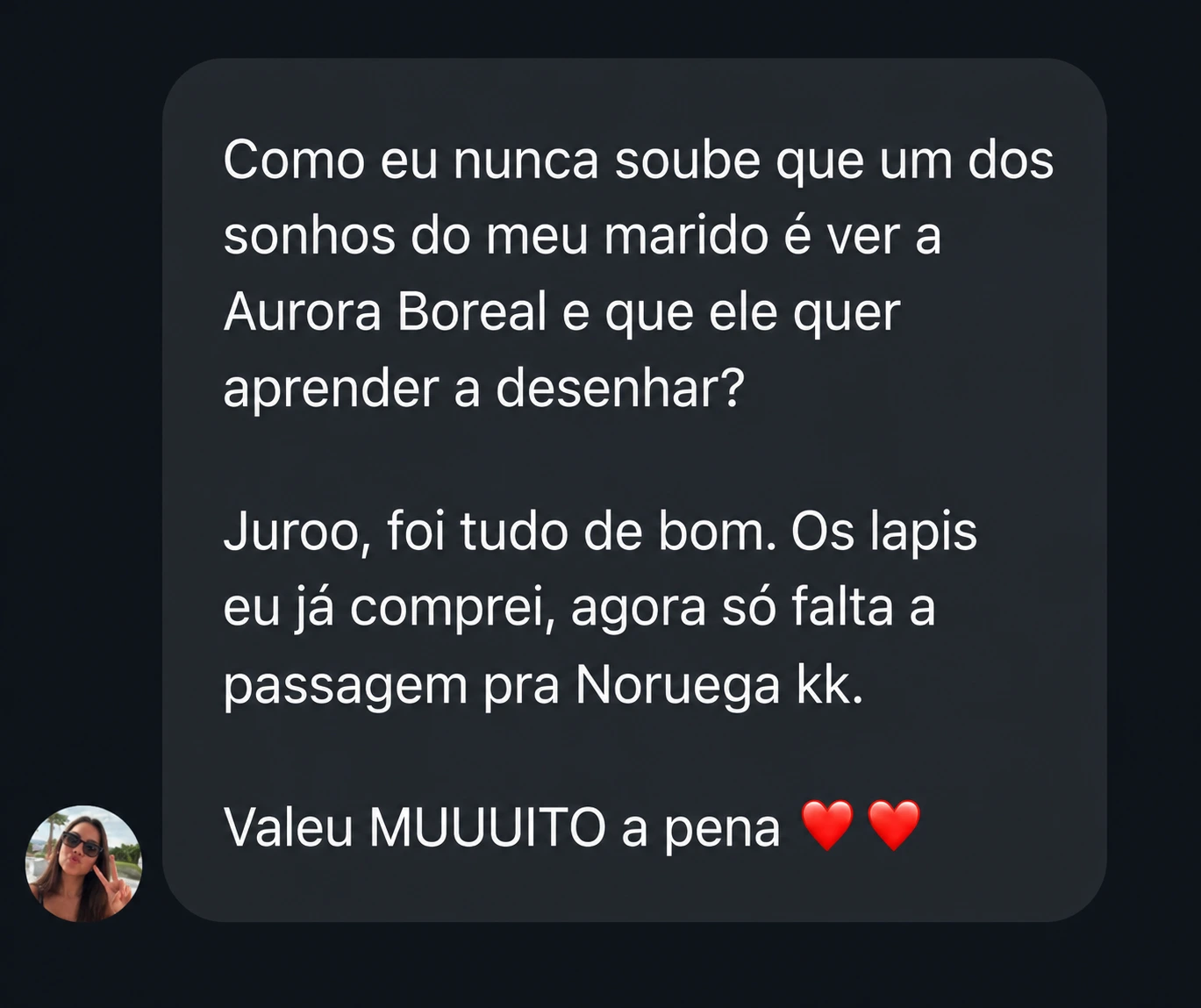 Mensagem de quem viveu a experiência Cartas de Bordo